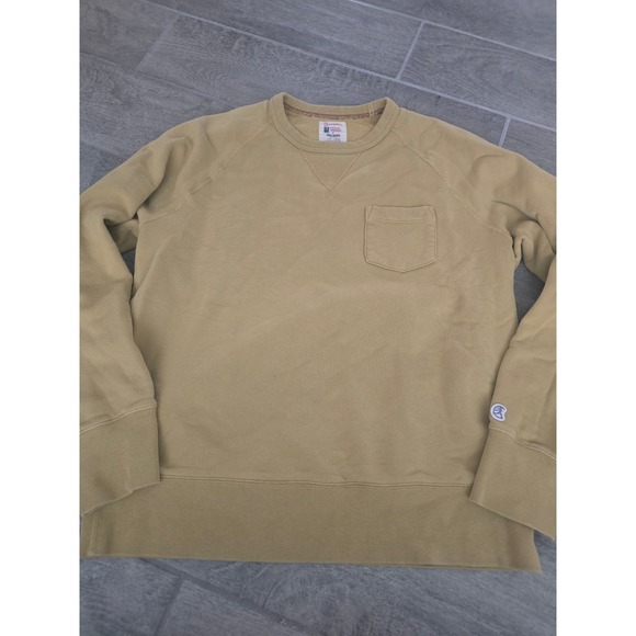 Champion x Todd Snyder Mens Mustard Yellow Crew Neck Sweatshirt Large Cotton